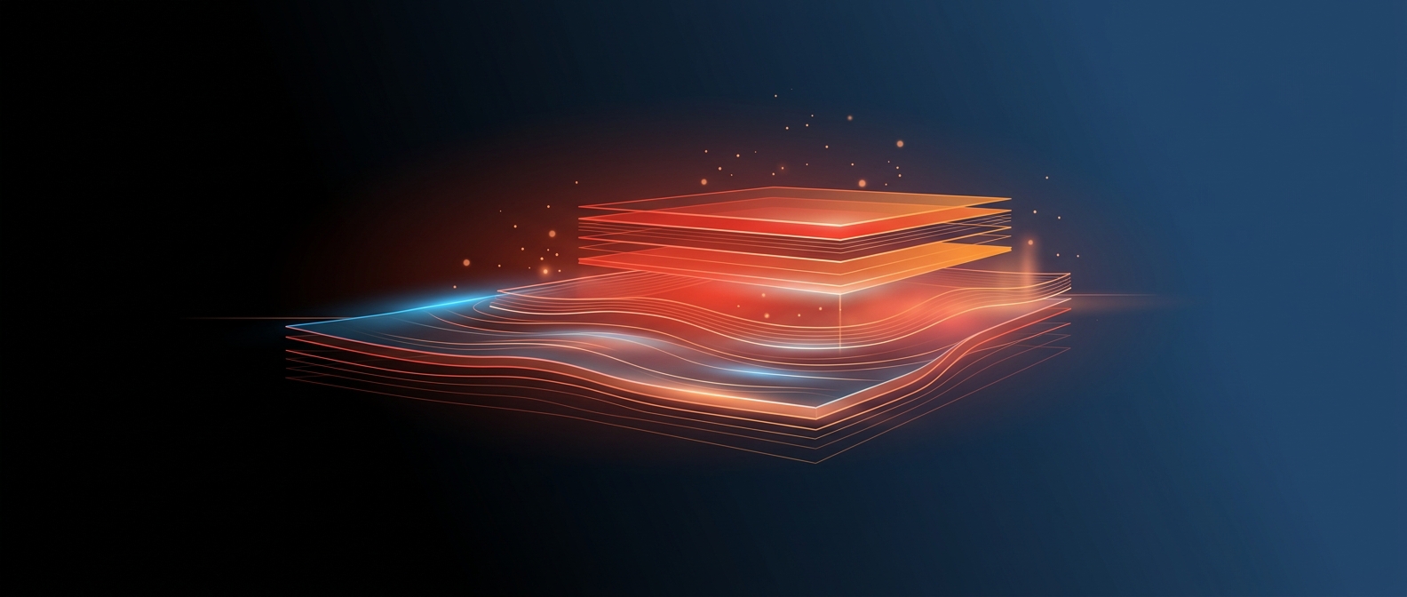 Abstract illustration representing a data lakehouse