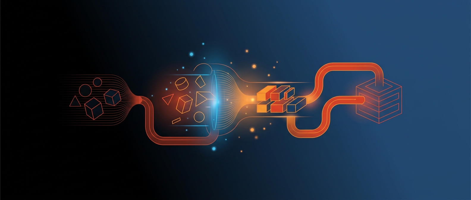 Abstract illustration representing ETL extract transform load