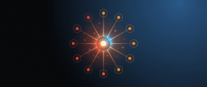 Abstract illustration representing hub-and-spoke architecture