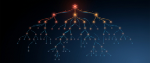 Abstract dark hero image with a branching tree of nodes at varying depths, representing a parent-child hierarchy.