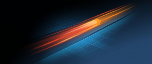 Abstract dark hero image with a query racing along a fast pathway over a structured grid, representing query performance.