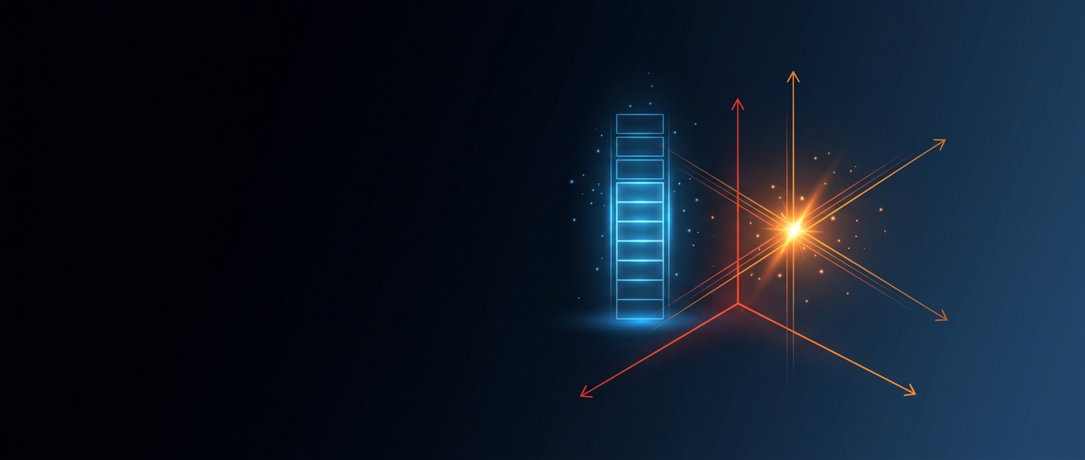 Abstract illustration representing the difference between a calculated column and a measure