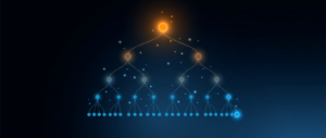Abstract illustration representing hierarchical reporting rolling up through organizational levels