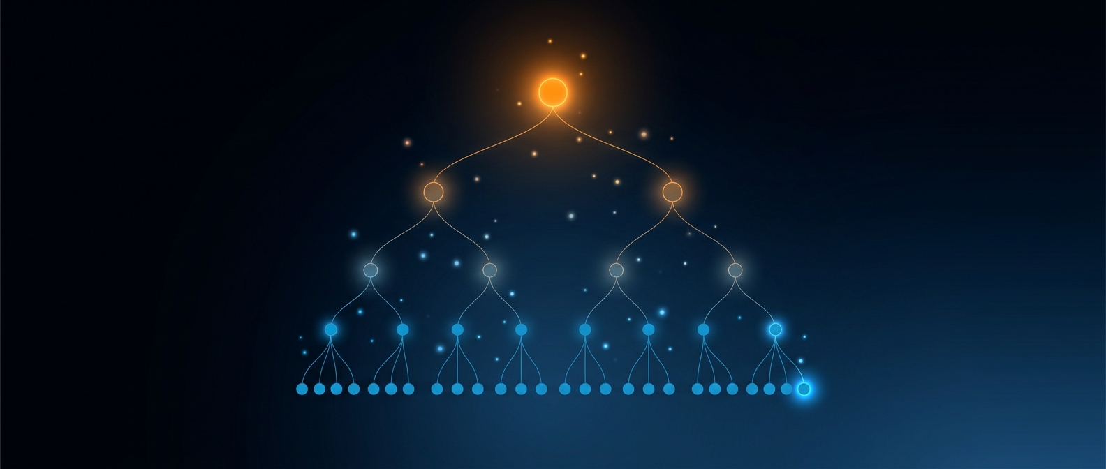Abstract illustration representing hierarchical reporting rolling up through organizational levels